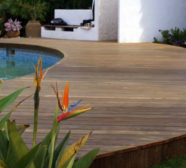 Legno naturale Ipé, posa con clips