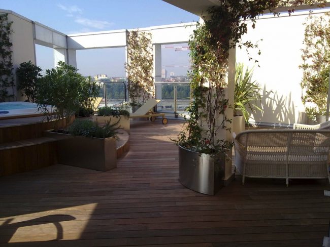 Legno naturale Ipé, posa con clips