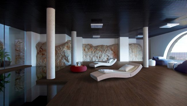 Piastrella in gres, finitura legno Lovely Dark, formato cm 15.25 x 78.25