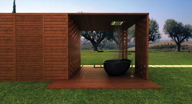 Sauna combinata con doccia